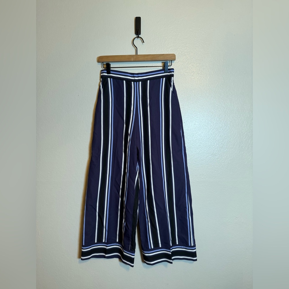 Pearl by Lela Rose Striped‎ Cropped Wide Leg Lynn pant